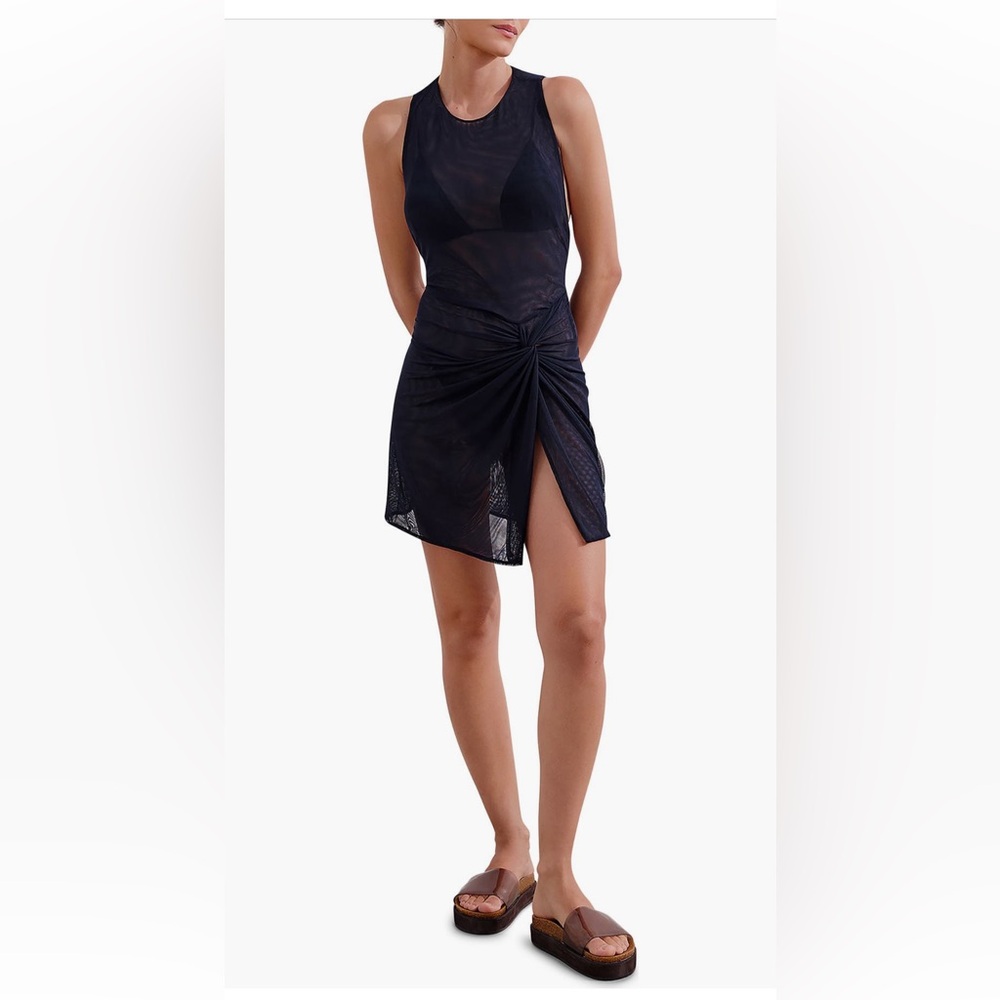 ViX Paula Hermanny Mila Sheer Faux
Wrap Cover-Up Dress, size L. NWOT.
